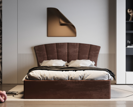 Paturi Tapitate - Pat Lucas Tapitat Maro 180x200