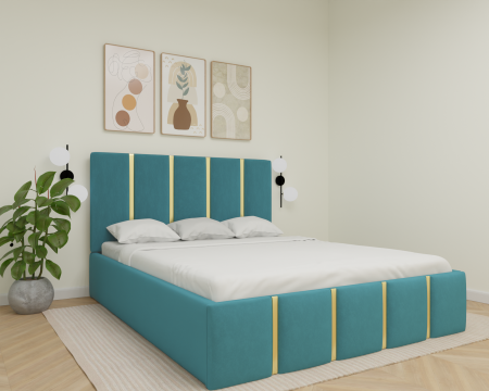 Paturi Premium - Pat Milano Tapitat cu Somiera Rabatabila