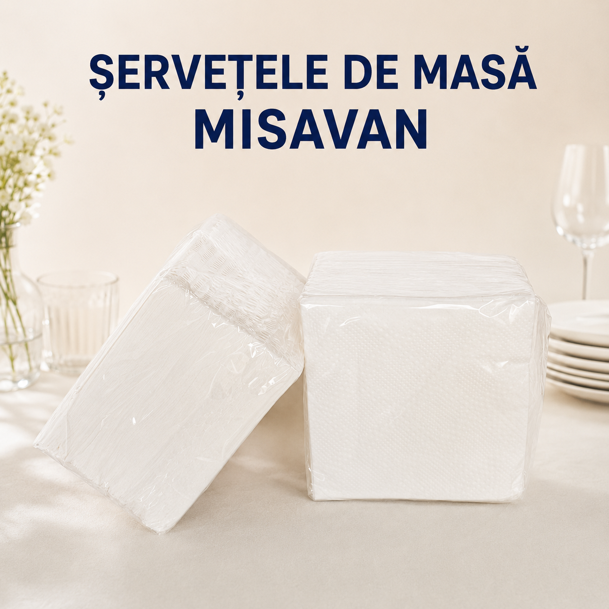 Șervețele de masă vrac Misavan tip lat 25x25 cm 1 strat aproximativ 5000 bucăți [6]