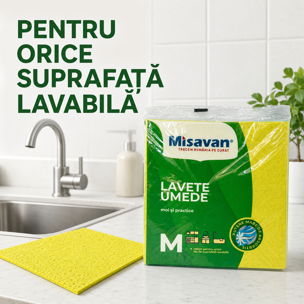 Misavan Lavete Umede Universale Absorbante M 16x17 cm Set 3 Bucăți [6]