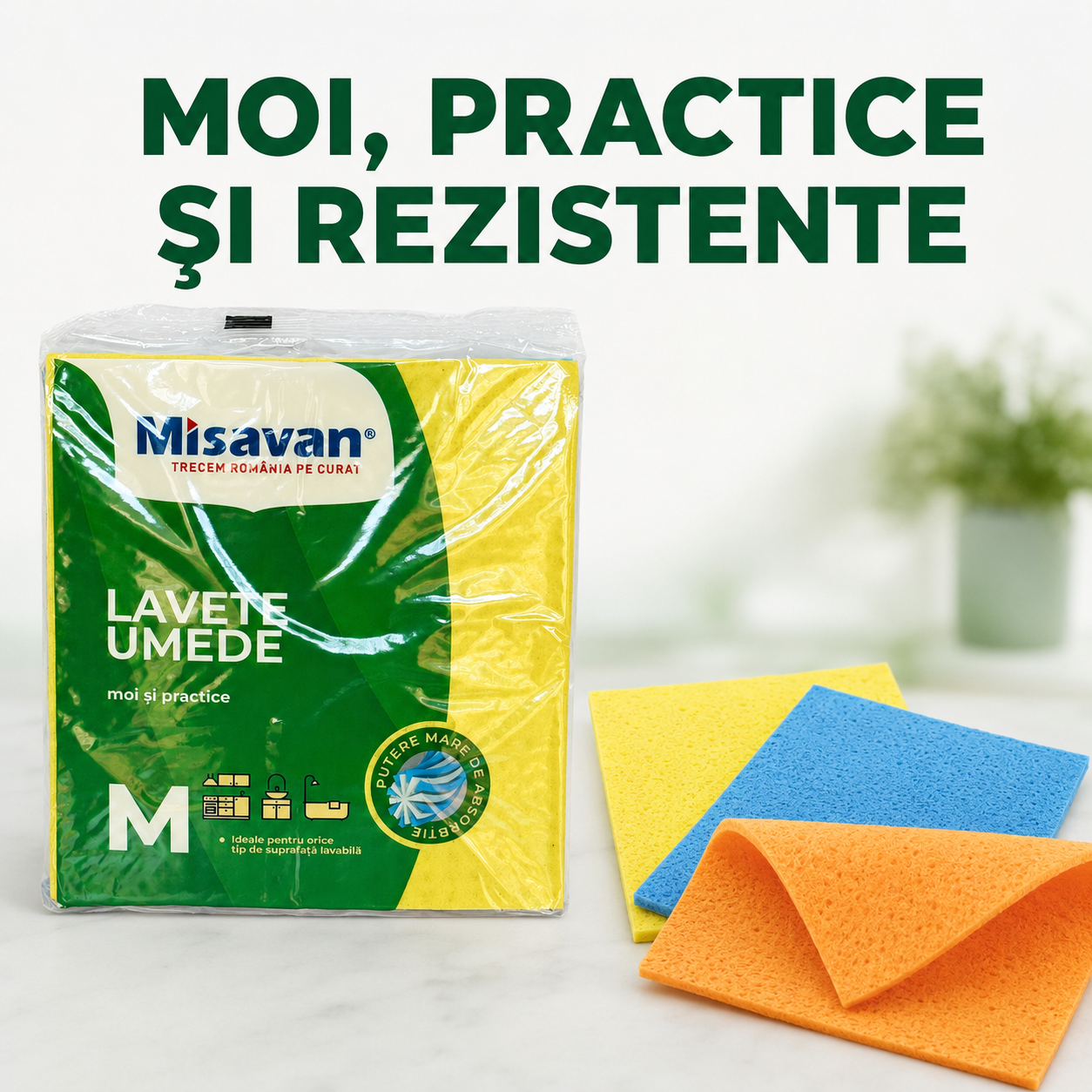 Misavan Lavete Umede Universale Absorbante M 16x17 cm Set 3 Bucăți [5]