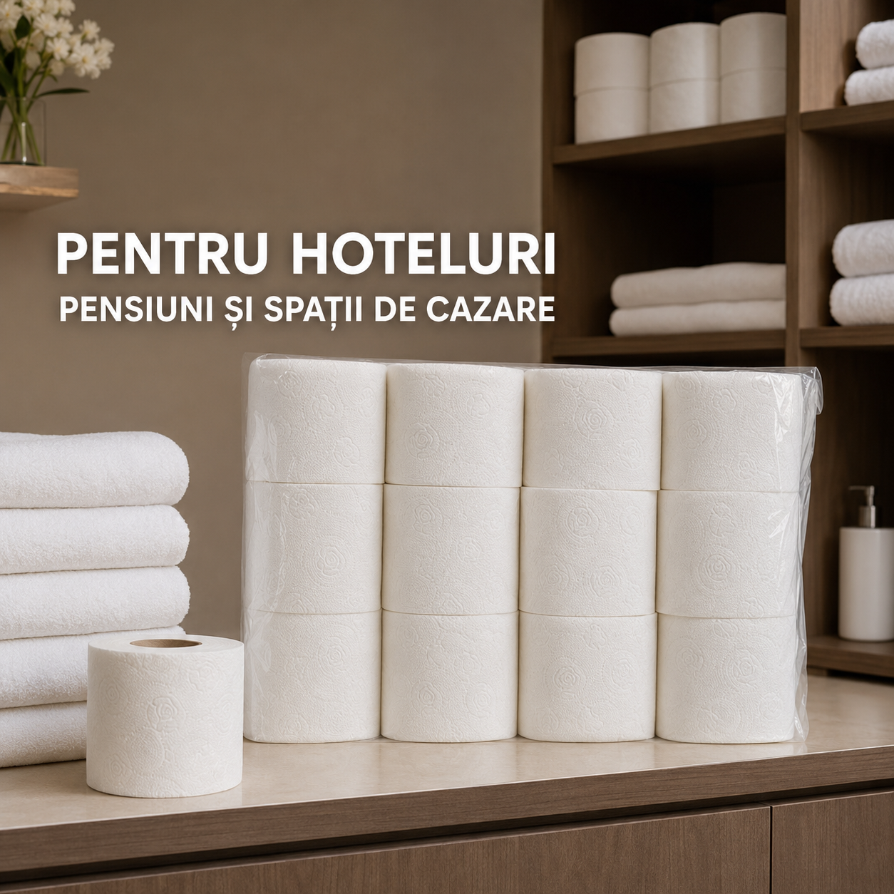 Hârtie igienică Hotel albă, 2 straturi – set 24 role [5]