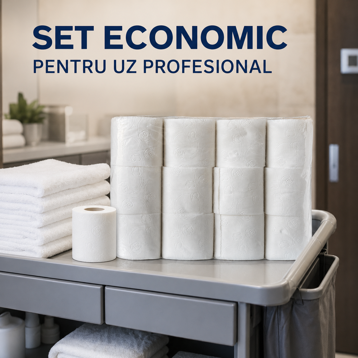 Hârtie igienică Hotel albă, 2 straturi – set 24 role [6]