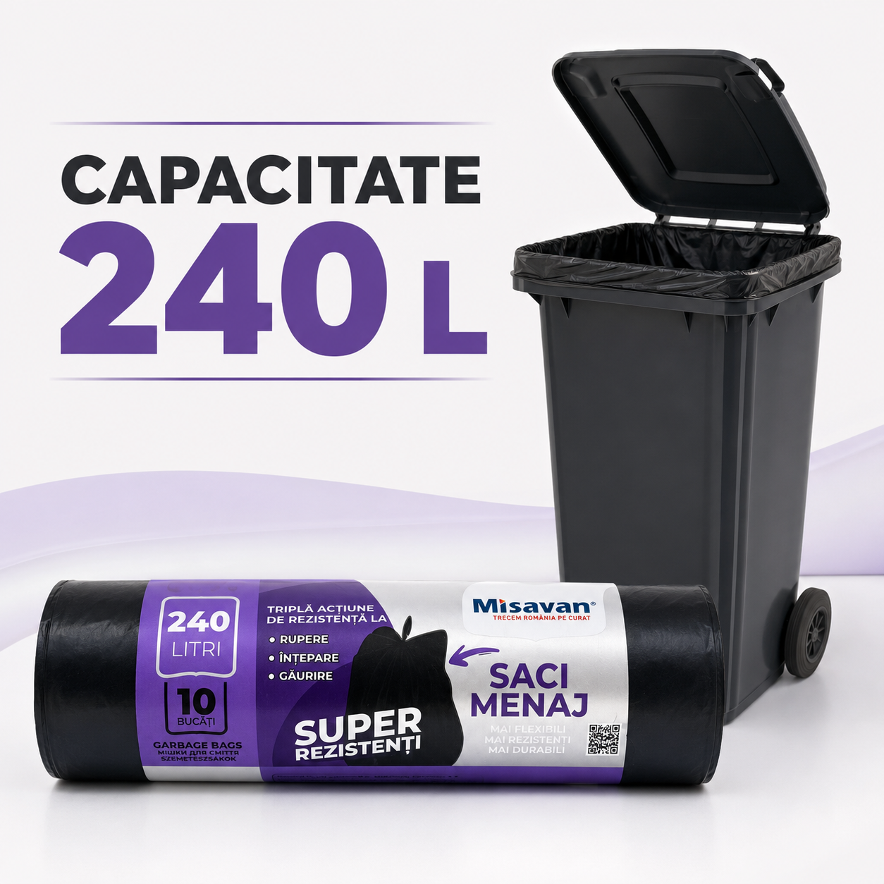 Saci menajeri Misavan Super Rezistenți 240 L – 10 bucăți/rolă [3]