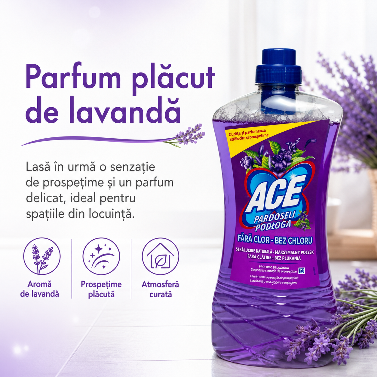 ACE Detergent pentru Pardoseli cu Parfum de Lavandă 1 L [5]