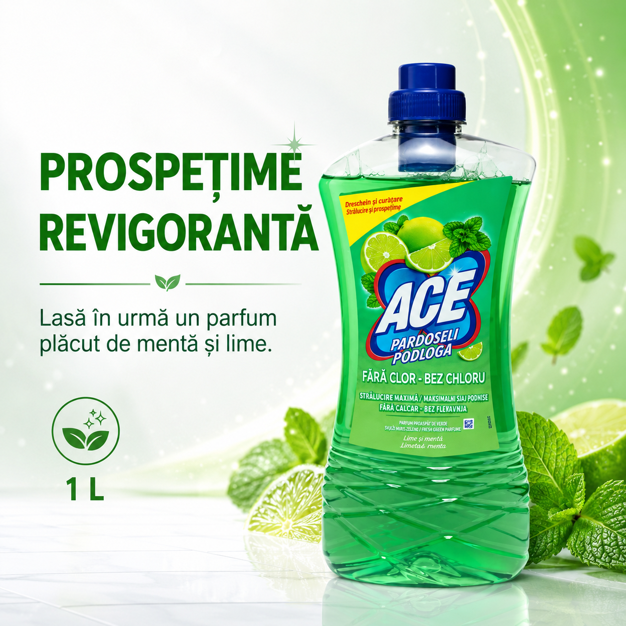 ACE Detergent pentru Pardoseli Mentă și Lime 1 L [6]