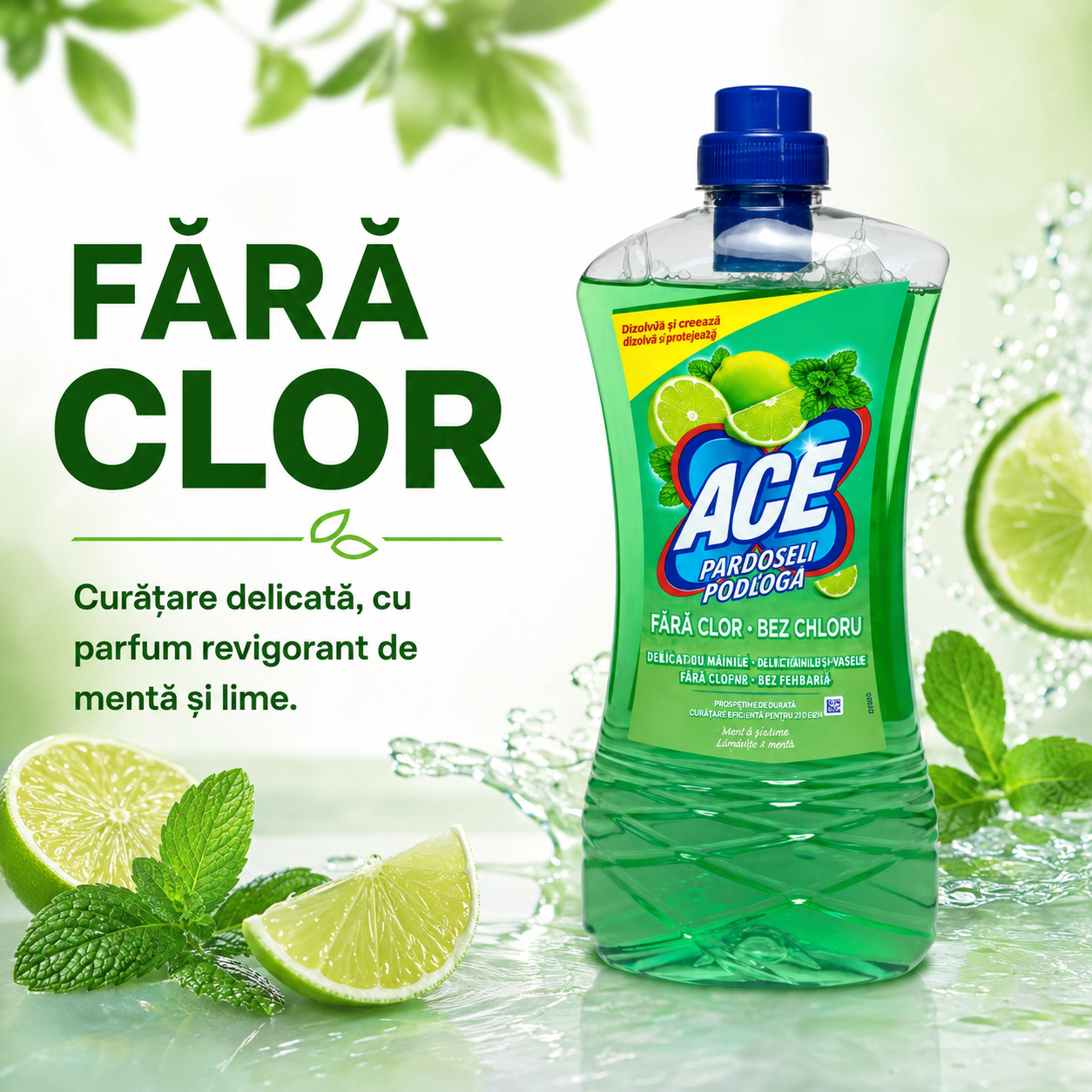 ACE Detergent pentru Pardoseli Mentă și Lime 1 L [4]