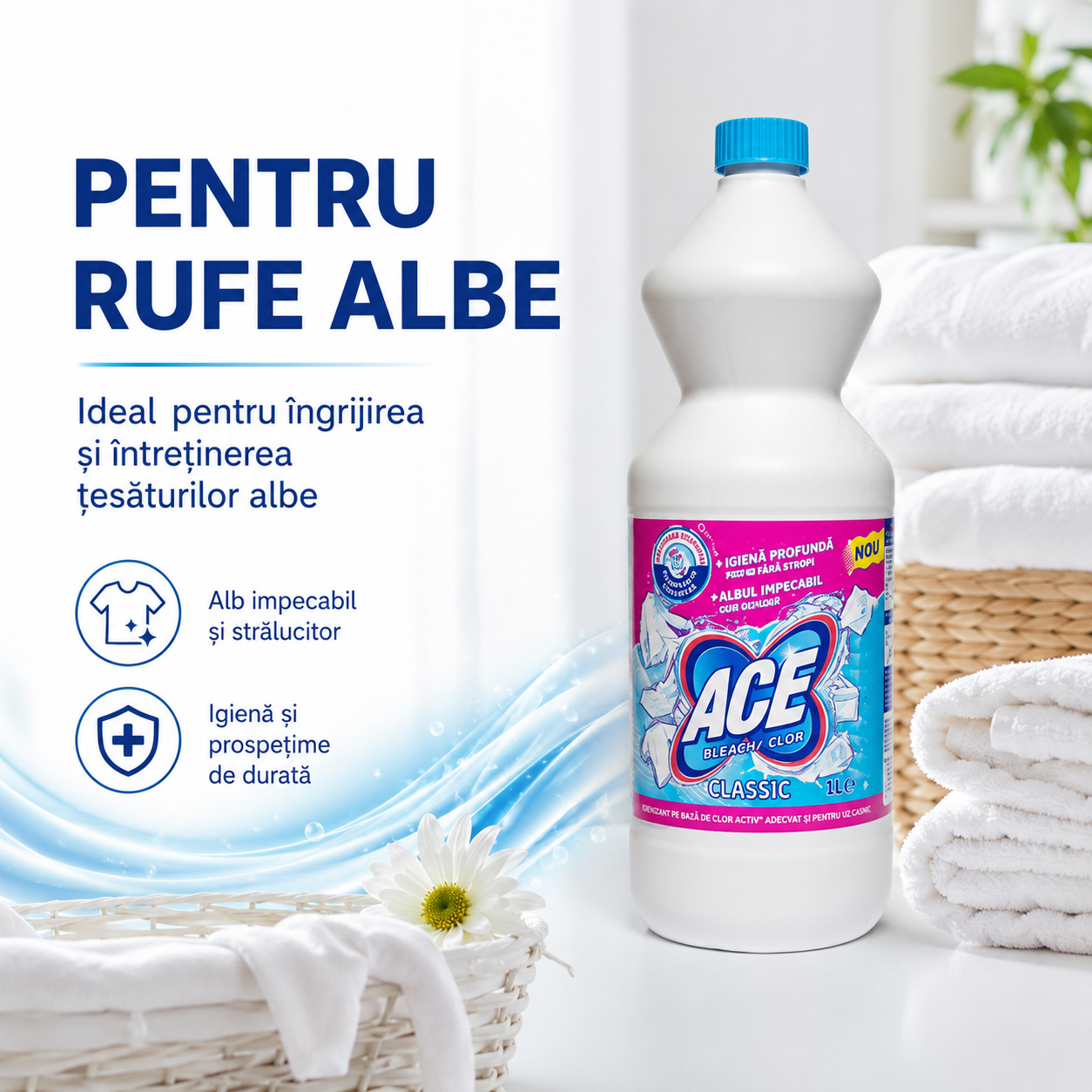 ACE Classic Înălbitor Gel cu Clor 1 L [5]