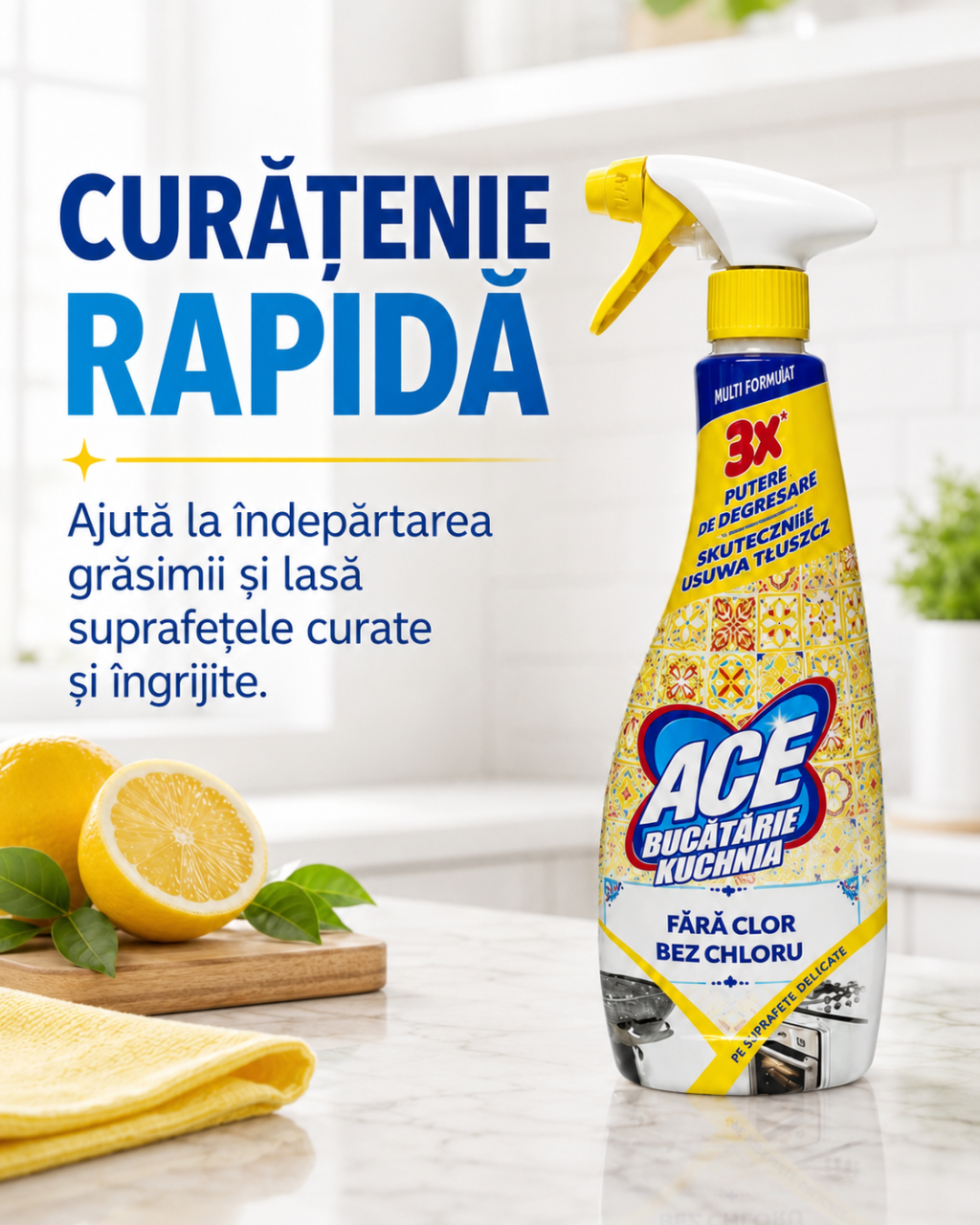 ACE Spray Degresant pentru Bucătărie Fără Clor 750 ml [6]