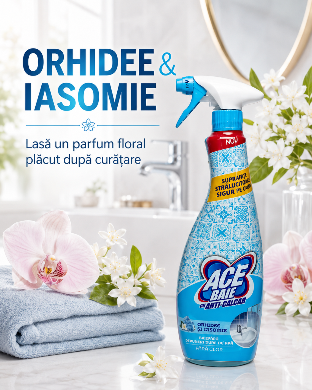 ACE Spray Soluție Anti-Calcar pentru Baie Orhidee si Iasomie 650 ml [6]