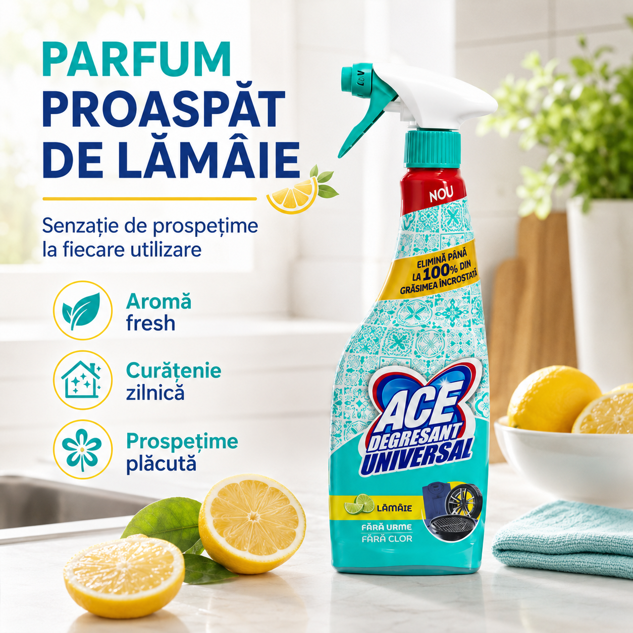 ACE Degresant Universal Spray cu Parfum de Lămâie 650 ml [6]