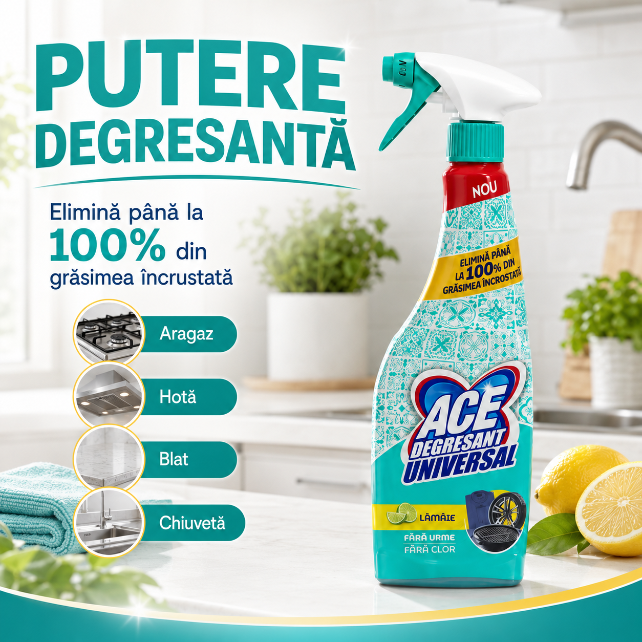 ACE Degresant Universal Spray cu Parfum de Lămâie 650 ml [3]
