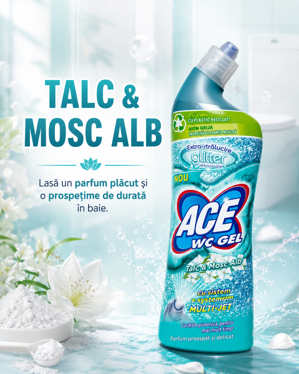 ACE WC Glitter Gel Decalcifiant Talc si Mosc Alb 700 ml [4]