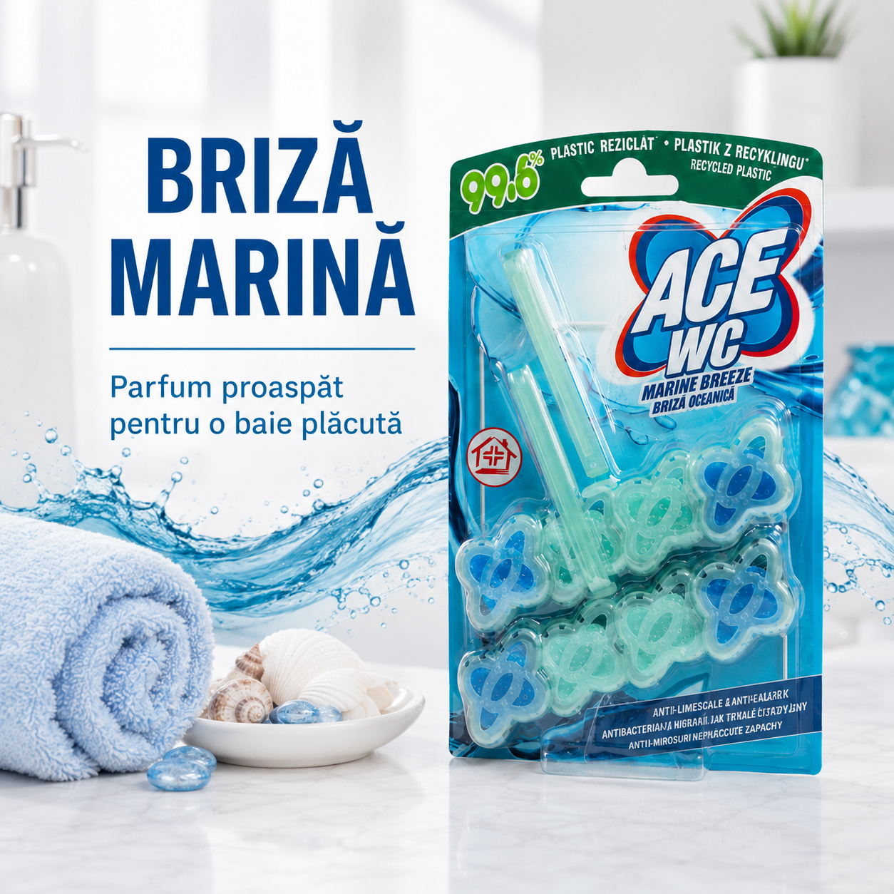 ACE WC Odorizant Toaletă Briză Marină 2 x 48 g [4]