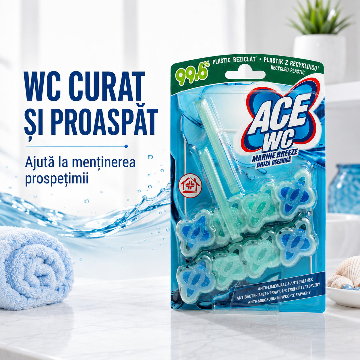 ACE WC Odorizant Toaletă Briză Marină 2 x 48 g [5]