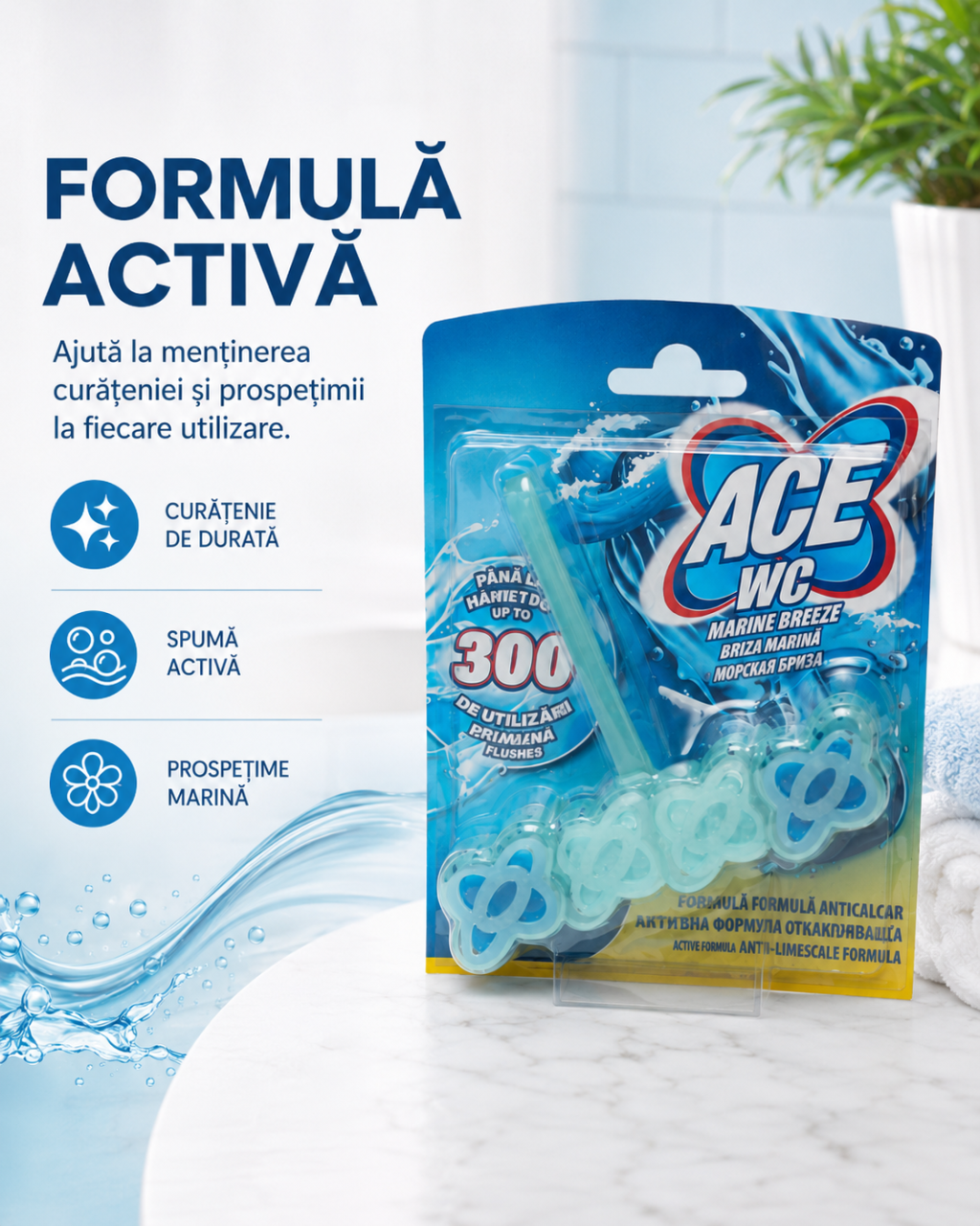 ACE WC Odorizant Toaletă Briză Marină 48 g [5]
