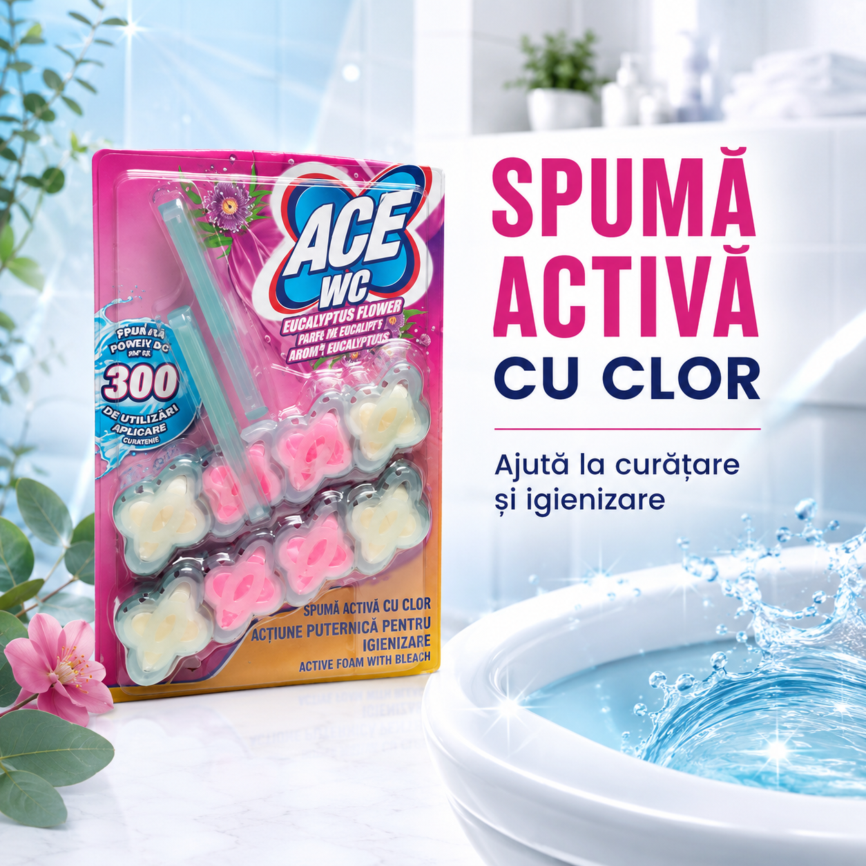 ACE WC Odorizant Toaletă Flori de Eucalipt 2 x 48 g [5]