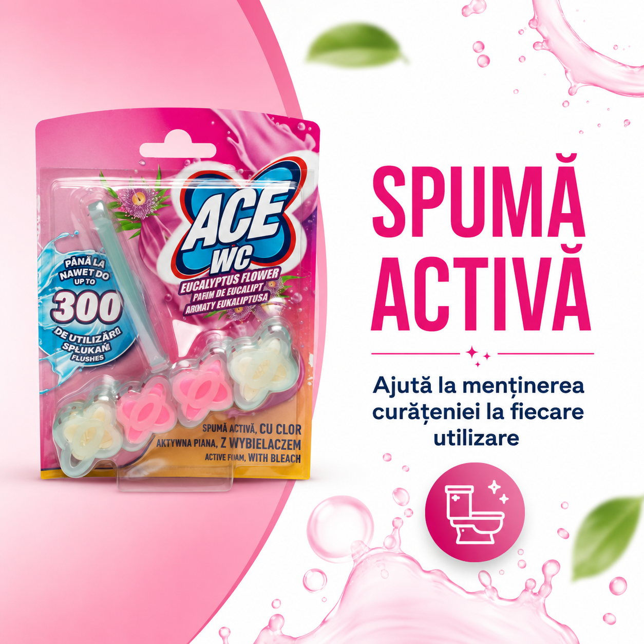 ACE WC Odorizant Toaletă Flori de Eucalipt 48 g [4]