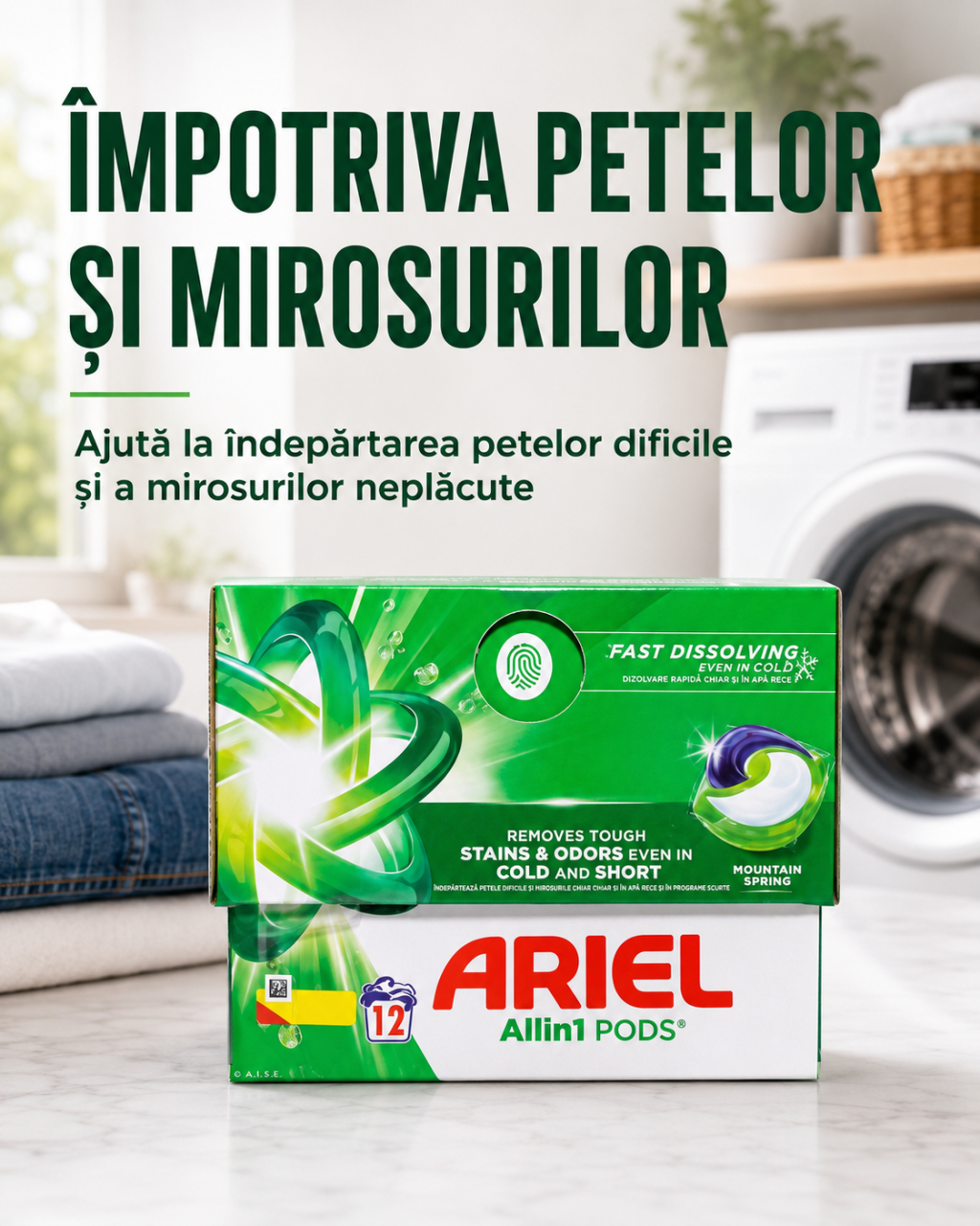 Ariel All in 1 Pods Mountain Spring Detergent Capsule Rufe 12 Capsule [3]