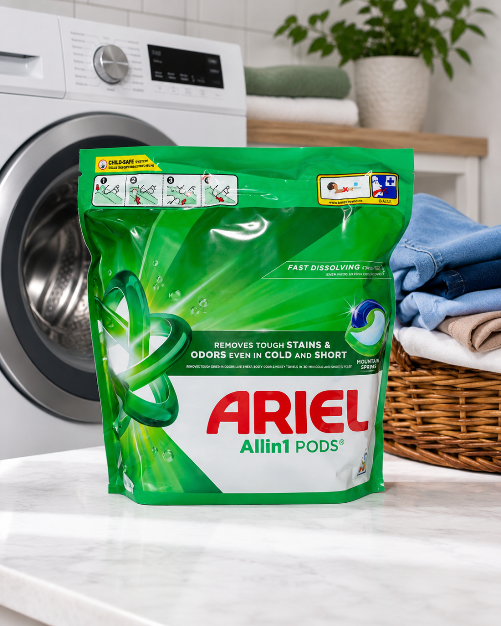 Ariel All in 1 Pods Mountain Spring Detergent Capsule Rufe 65 Capsule [2]