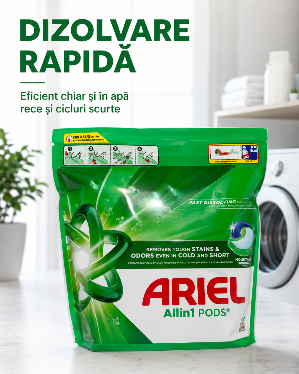 Ariel All in 1 Pods Mountain Spring Detergent Capsule Rufe 65 Capsule [4]