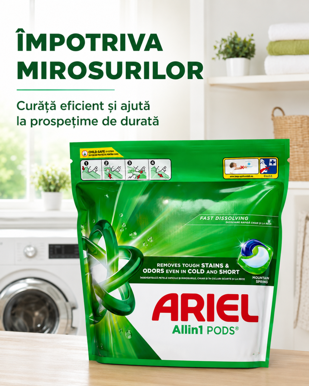 Ariel All in 1 Pods Mountain Spring Detergent Capsule Rufe 65 Capsule [5]