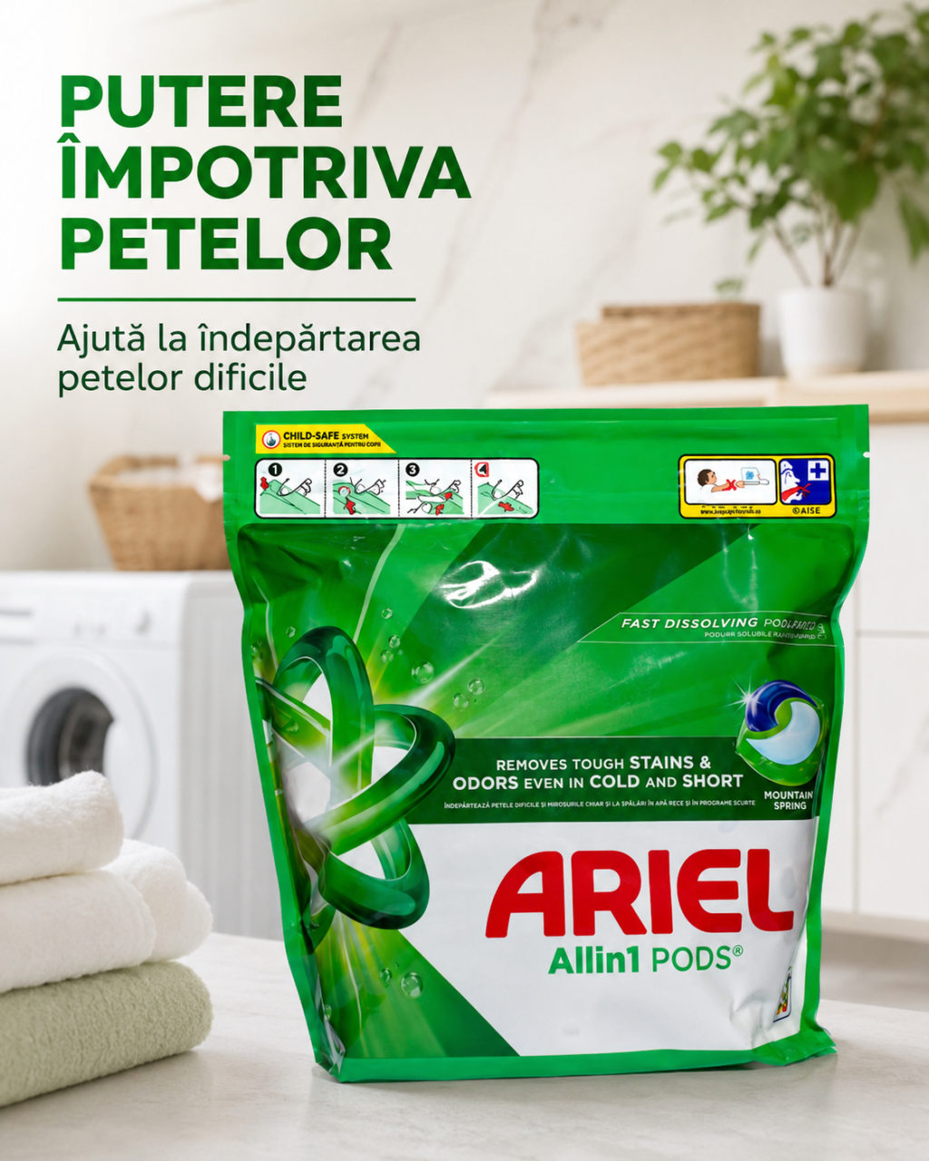 Ariel All in 1 Pods Mountain Spring Detergent Capsule Rufe 65 Capsule [3]