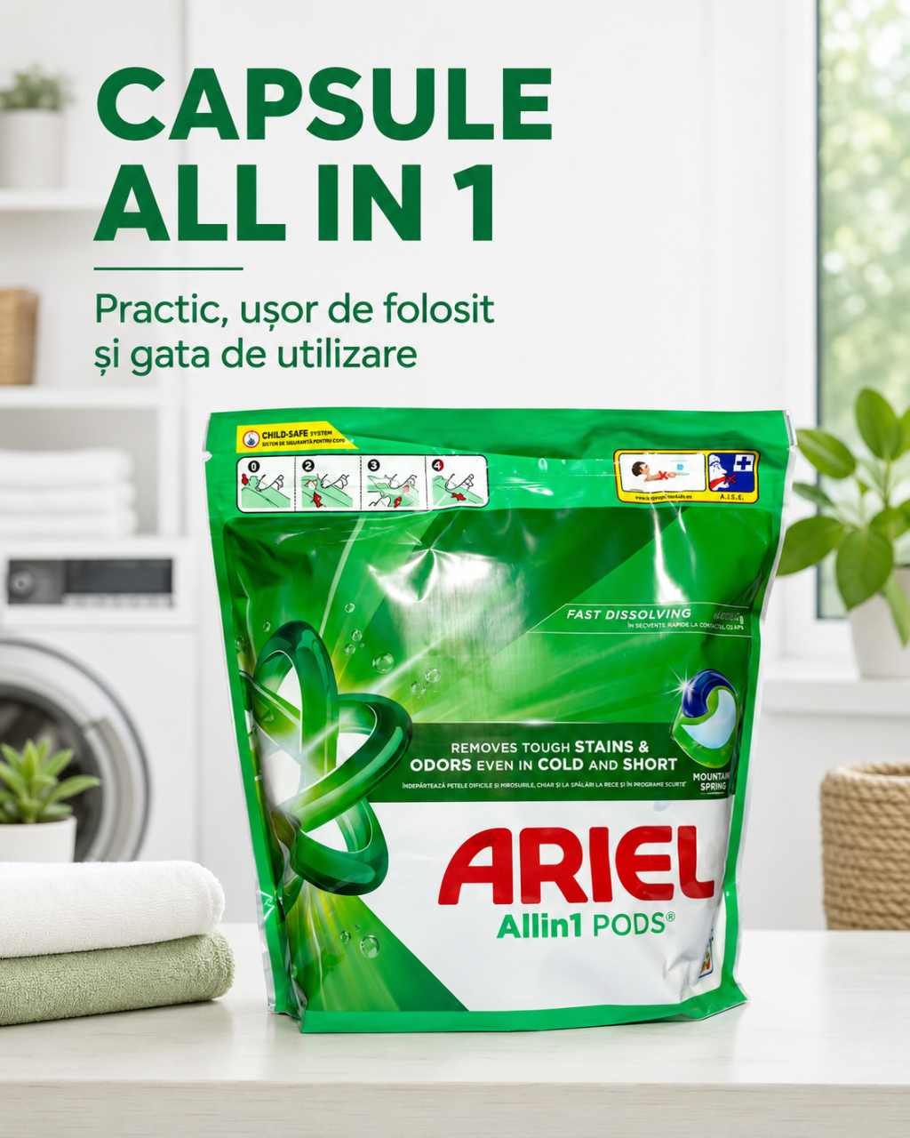 Ariel All in 1 Pods Mountain Spring Detergent Capsule Rufe 65 Capsule [6]