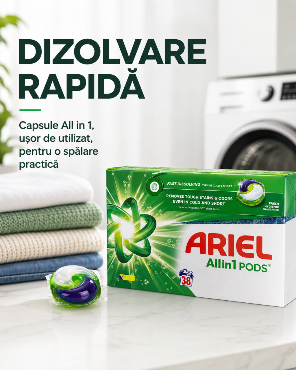 Ariel All in 1 Pods Mountain Spring Detergent Capsule Rufe 38 Capsule [6]