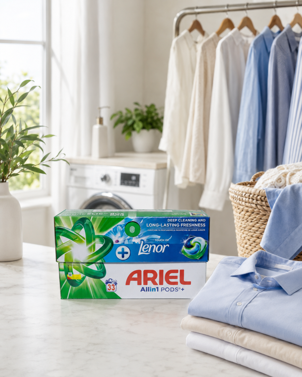 Ariel All in 1 Pods Touch of Lenor Fresh Air Detergent Capsule 33 Capsule [2]