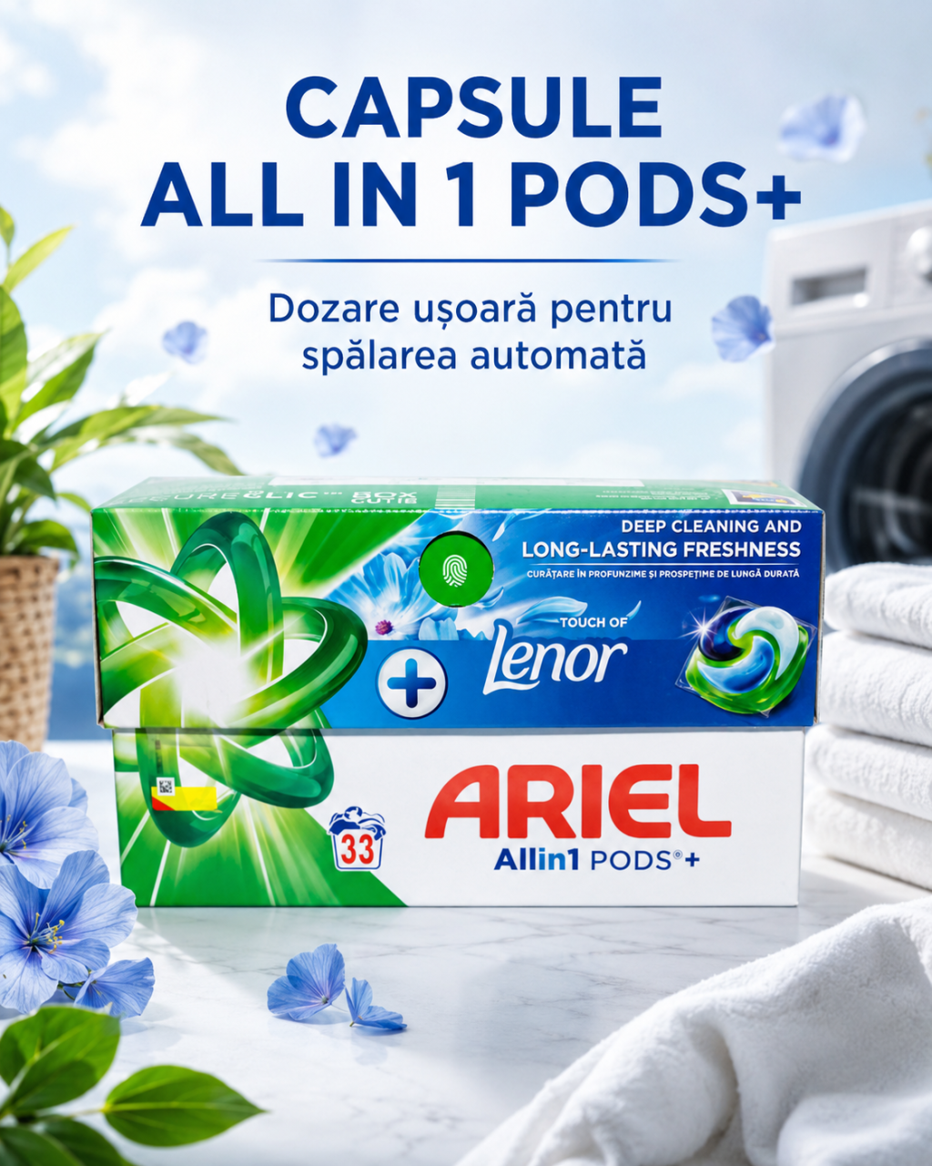 Ariel All in 1 Pods Touch of Lenor Fresh Air Detergent Capsule 33 Capsule [6]