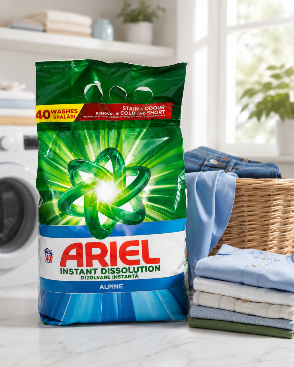 Ariel Instant Dissolution Alpine Detergent Automat de Rufe Pudra 40 Spalari 2.6 kg [2]