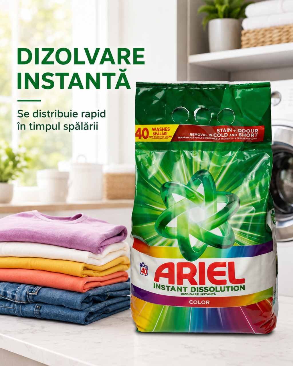 Ariel Instant Dissolution Color Detergent Automat de Rufe Pudra 40 Spalari 2.6 kg [5]