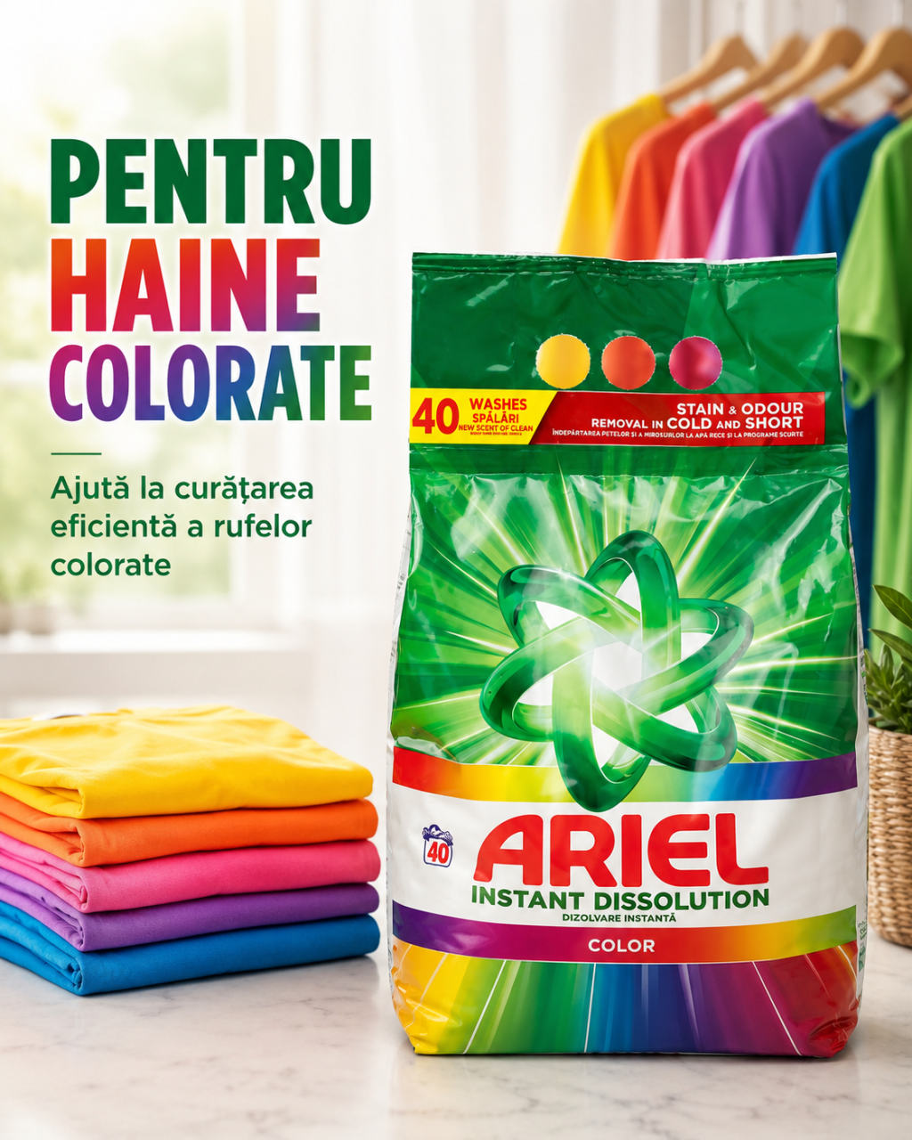 Ariel Instant Dissolution Color Detergent Automat de Rufe Pudra 40 Spalari 2.6 kg [3]