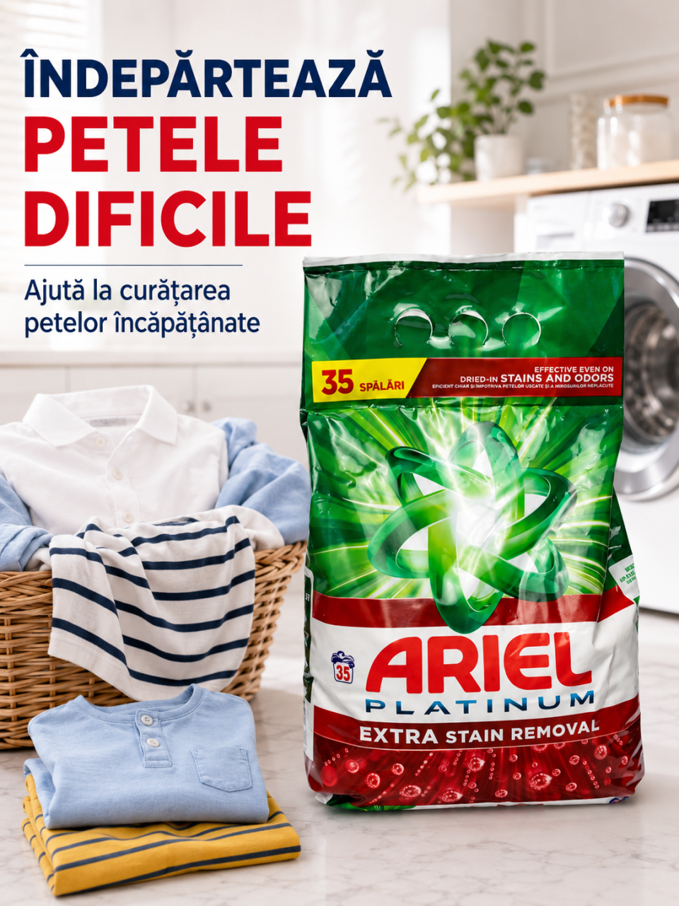 Ariel Platinum Extra Stain Removal Detergent Automat de Rufe Pudra 35 Spalari 2.27 kg [4]