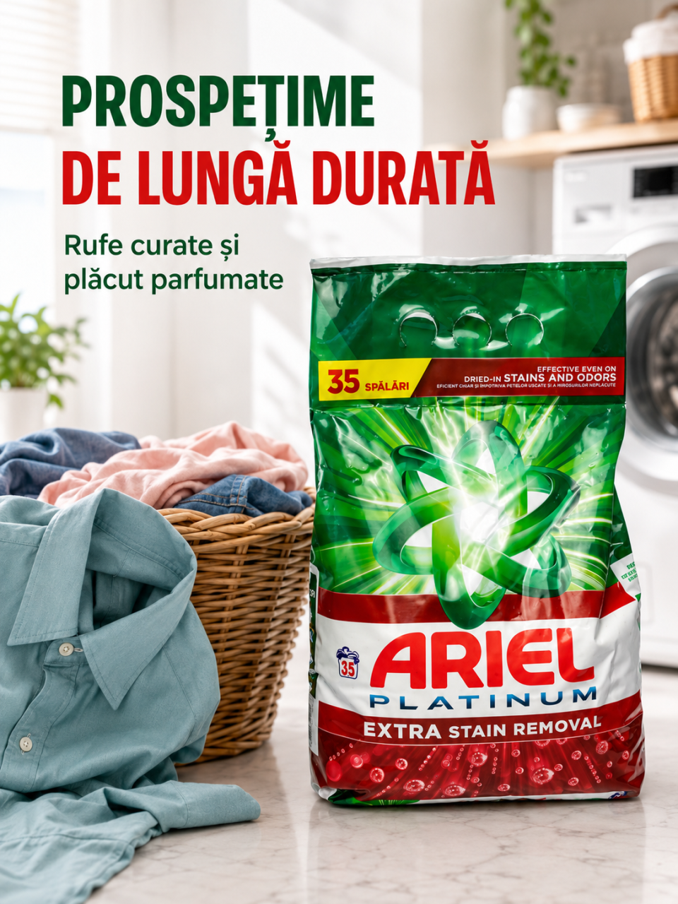 Ariel Platinum Extra Stain Removal Detergent Automat de Rufe Pudra 35 Spalari 2.27 kg [6]