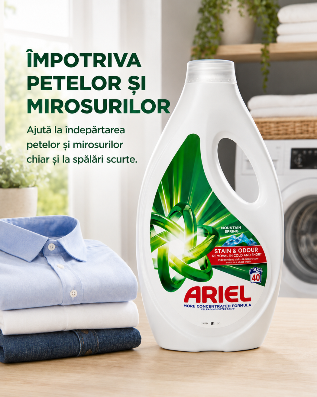 Ariel Mountain Spring Detergent Automat de Rufe Lichid 40 Spalari 1.8 L [4]