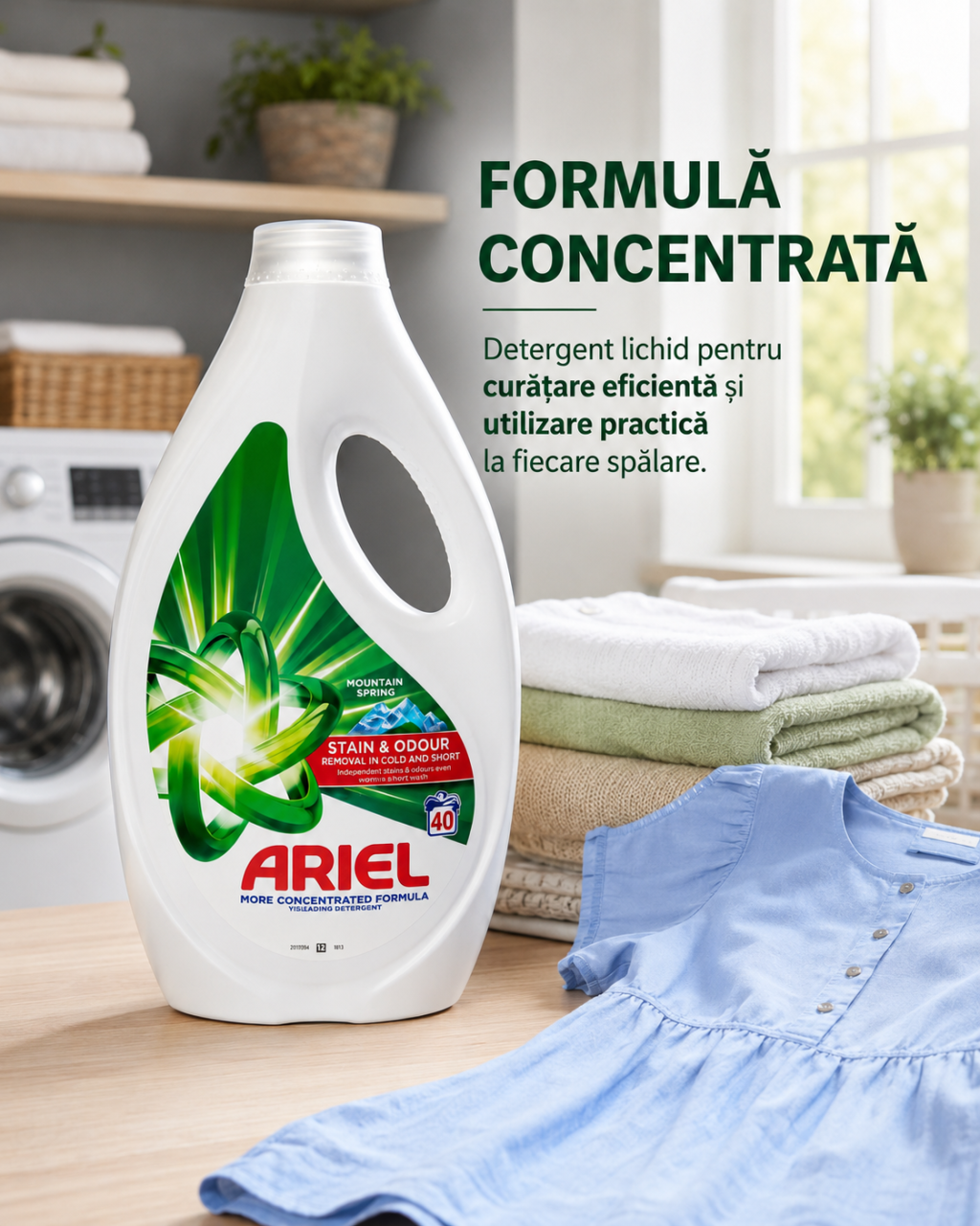 Ariel Mountain Spring Detergent Automat de Rufe Lichid 40 Spalari 1.8 L [5]