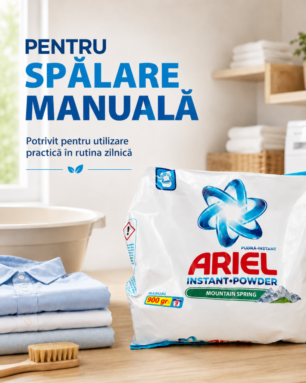 Ariel Mountain Spring Detergent Manual de Rufe Pudra 900 g [3]