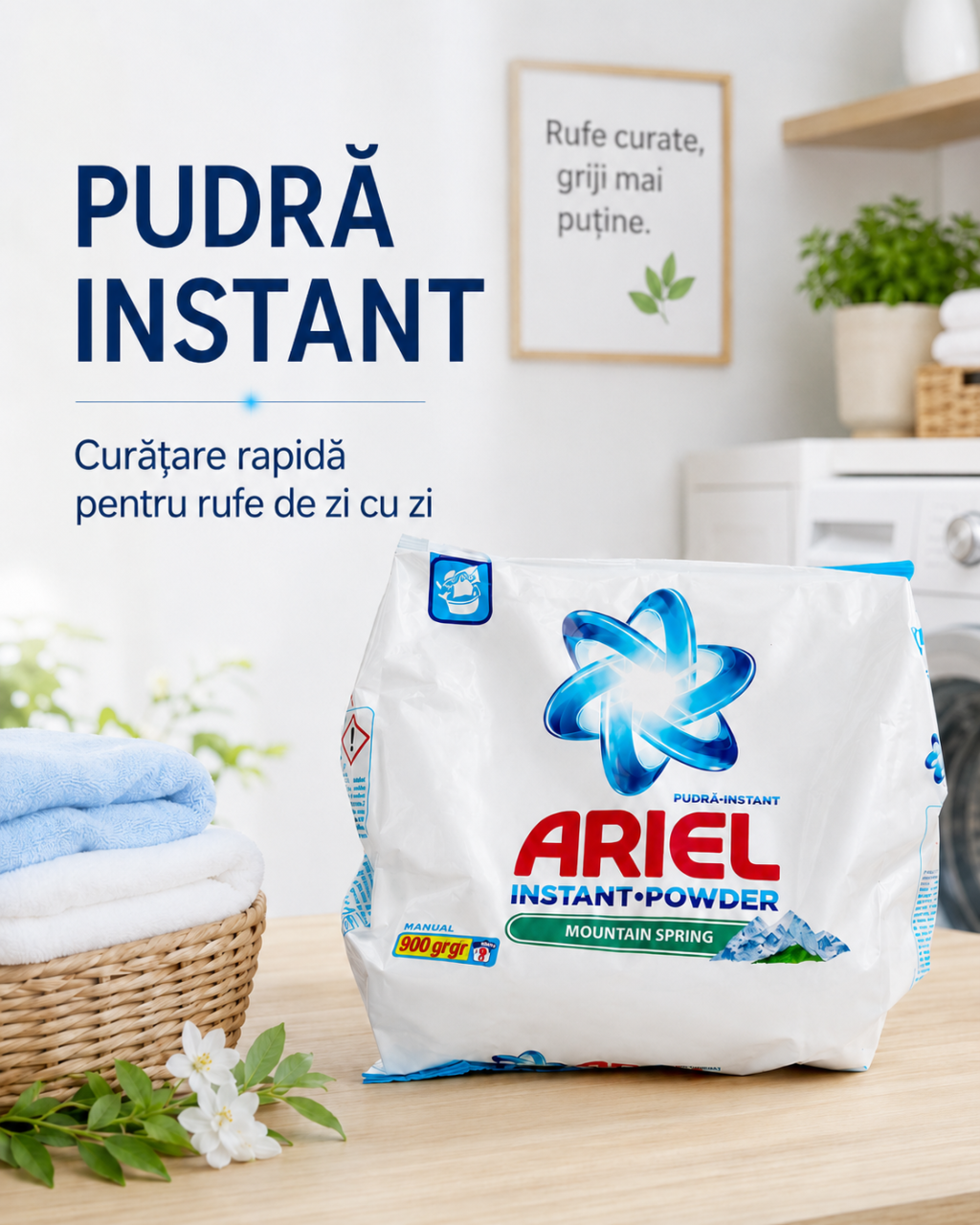Ariel Mountain Spring Detergent Manual de Rufe Pudra 900 g [4]