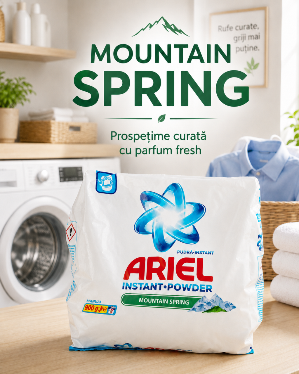 Ariel Mountain Spring Detergent Manual de Rufe Pudra 900 g [5]