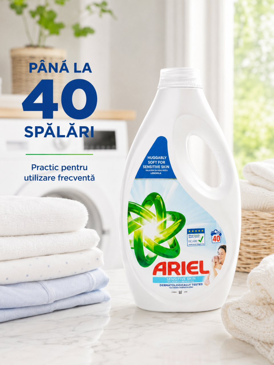 Ariel Sensitive Skin Detergent Automat de Rufe Lichid 40 Spalari 1.8 L [4]