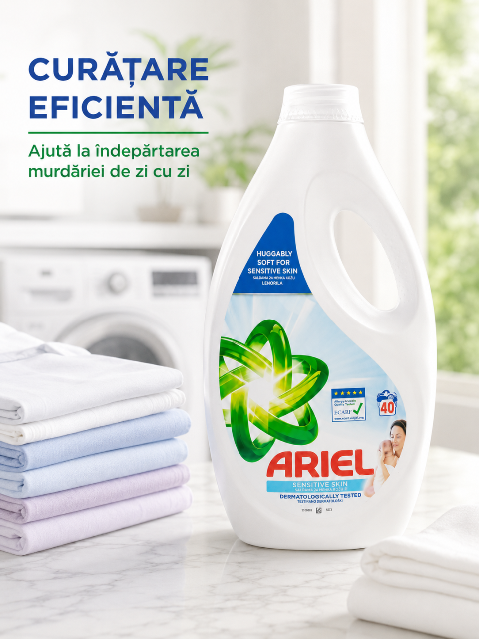 Ariel Sensitive Skin Detergent Automat de Rufe Lichid 40 Spalari 1.8 L [5]