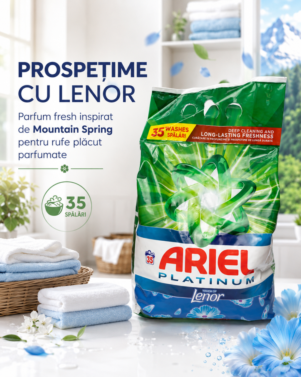 Ariel Platinum Touch of Lenor Detergent Automat de Rufe Pudra 35 Spalari 2.27 kg [6]