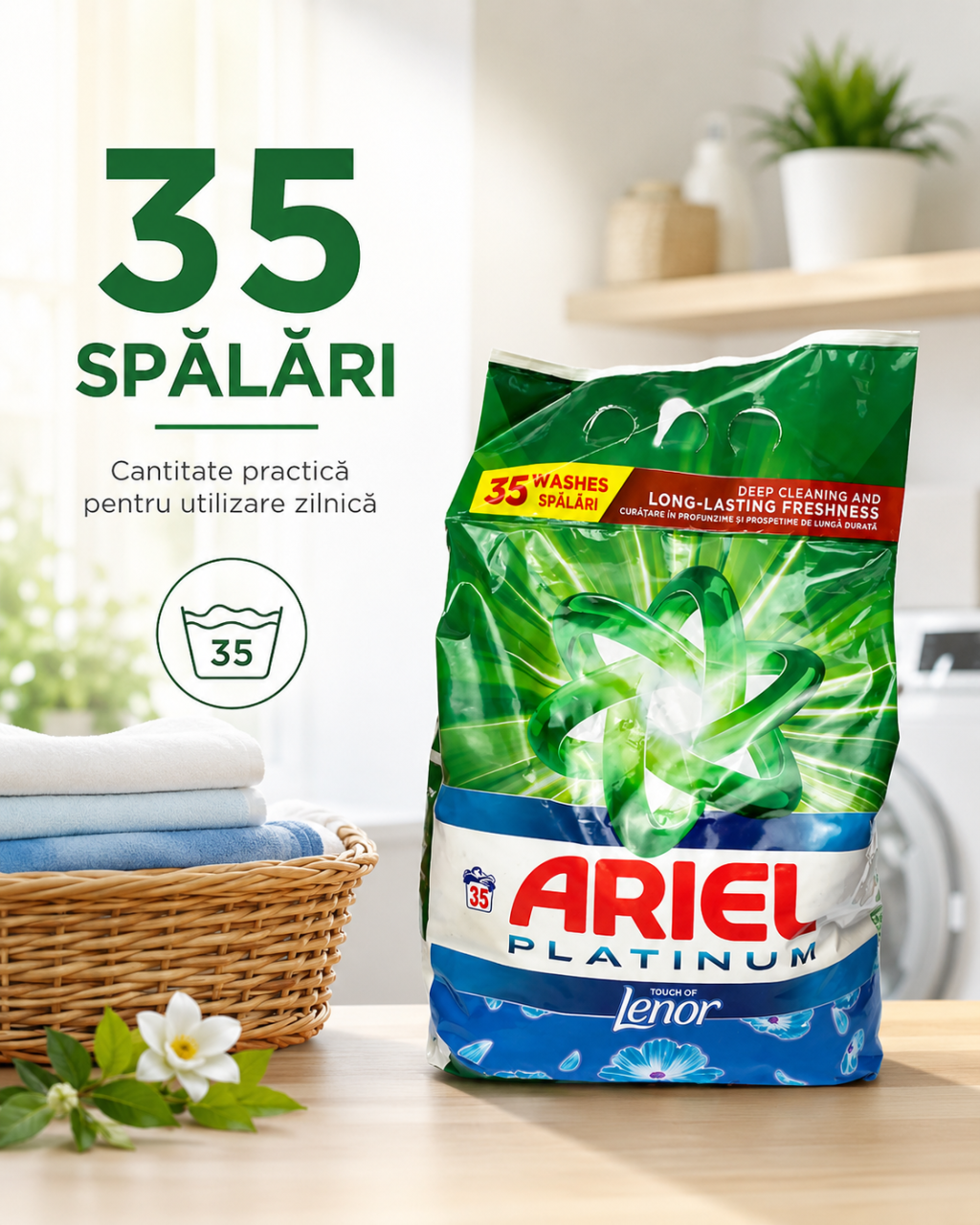 Ariel Platinum Touch of Lenor Detergent Automat de Rufe Pudra 35 Spalari 2.27 kg [3]