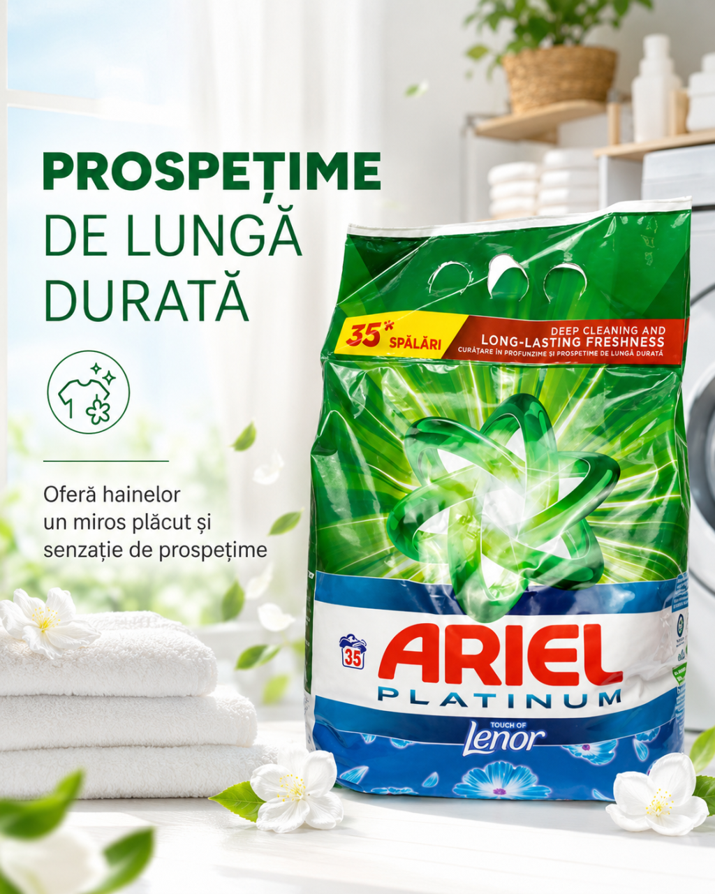 Ariel Platinum Touch of Lenor Detergent Automat de Rufe Pudra 35 Spalari 2.27 kg [5]