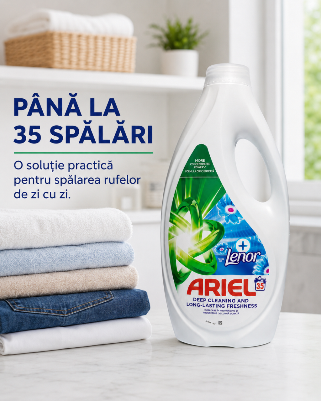 Ariel Touch of Lenor Fresh Air Detergent Automat de Rufe Lichid 35 Spalari 1.575 L [5]