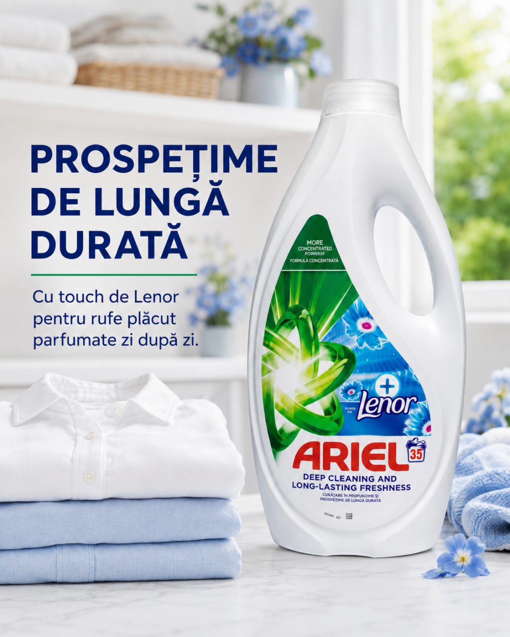 Ariel Touch of Lenor Fresh Air Detergent Automat de Rufe Lichid 35 Spalari 1.575 L [4]