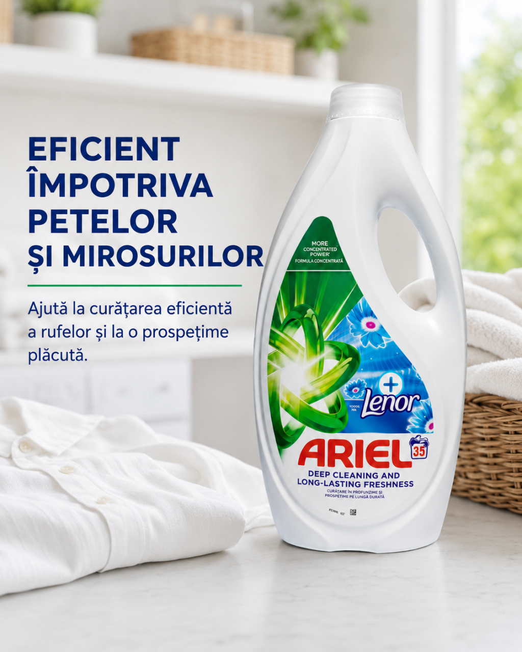 Ariel Touch of Lenor Fresh Air Detergent Automat de Rufe Lichid 35 Spalari 1.575 L [6]