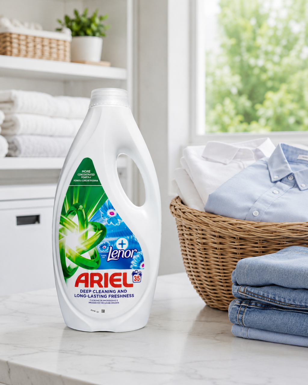 Ariel Touch of Lenor Fresh Air Detergent Automat de Rufe Lichid 35 Spalari 1.575 L [2]